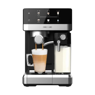 Cafetera semiautomática Cecotec Power Espresso 20 Touch & Cream con panel táctil y depósito de leche integrado