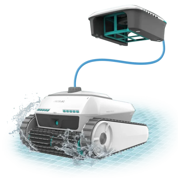 Robot limpiapiscinas Conga Pooldroid 10000 TotalClean AquaSkater de Cecotec sumergido limpiando el fondo de la piscina