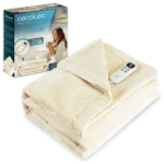 Manta eléctrica HeatConfort Calma de Cecotec de 180x130 cm extendida mostrando su textura suave