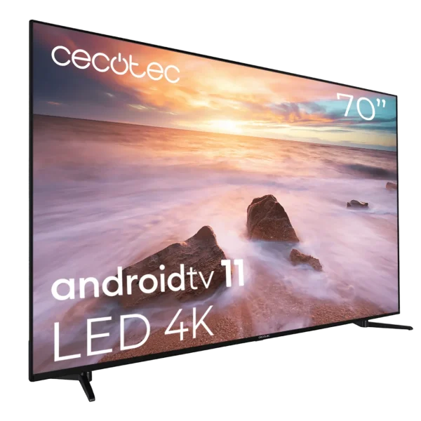 Imagen 2 Smart TV Cecotec TV A2 ALU20070 de 70 pulgadas con resolución 4K UHD, Android TV 11 y HDR10+. Máxima conectividad con Chromecast y Google Voice Assistant.
