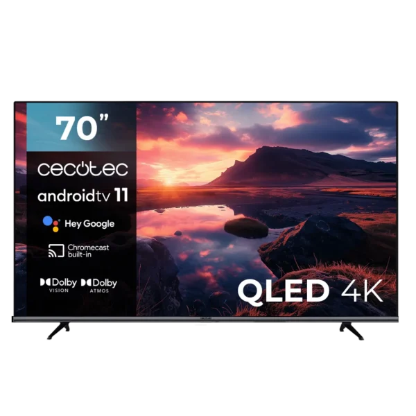 Televisión QLED de 70 pulgadas Cecotec V1+ VQU11070+ con resolución 4K UHD y Android TV
