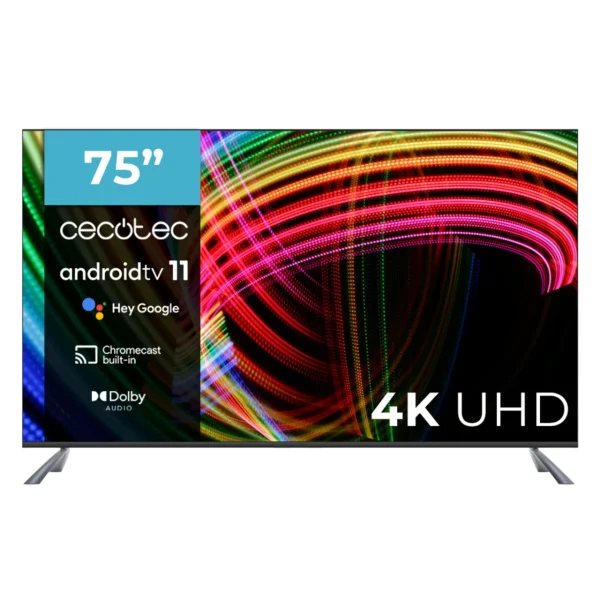 Televisor Cecotec 75 pulgadas ALU30075 4K UHD Android TV frontal