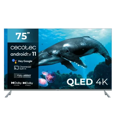Televisión Cecotec QLED 75 pulgadas V3+ Series VQU30075+ frontal