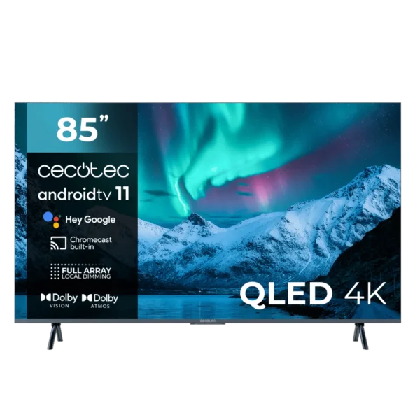 Televisión Cecotec QLED 85 pulgadas V3+ Series VQU30085+ 4K UHD Android TV