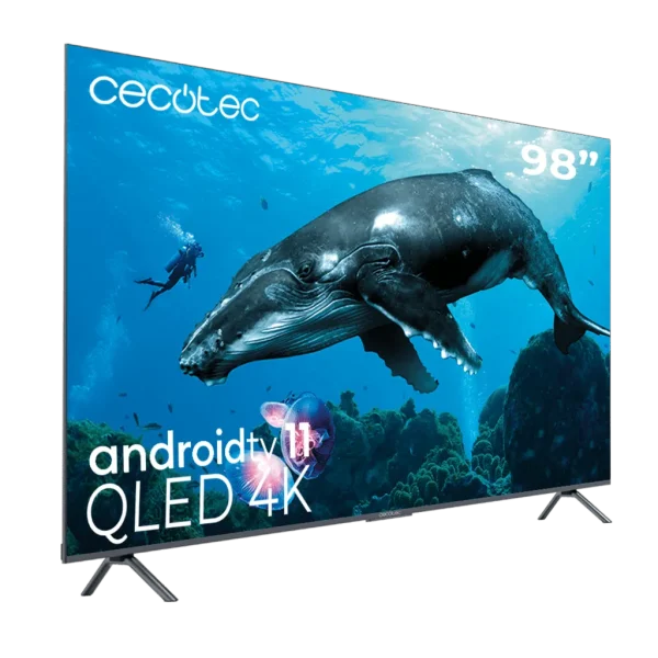 Imagen 2 Televisor Cecotec QLED 98" V3+ VQU30098+ con 4K UHD, Android TV 11, Local Dimming y Dolby Atmos. Disfruta de una experiencia de cine con subwoofer de 15W.