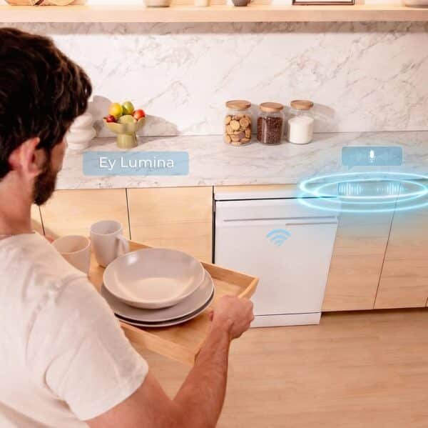 Imagen 4 Lavavajillas Bolero Aguazero 7000 Matt White Glass Connected de Cecotec