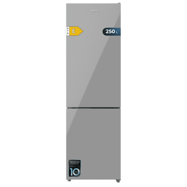 Frigorífico combi Bolero CoolMarket Combi 250 Grey Glass E de Cecotec