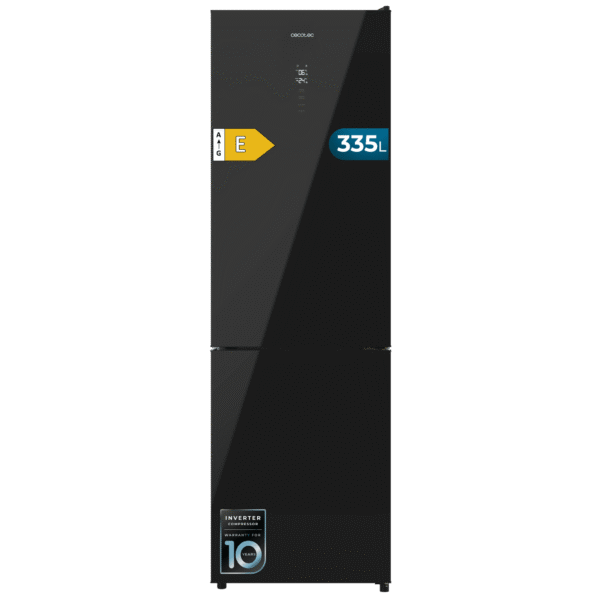Frigorífico combi Bolero CoolMarket Combi 335 Black Glass E de Cecotec