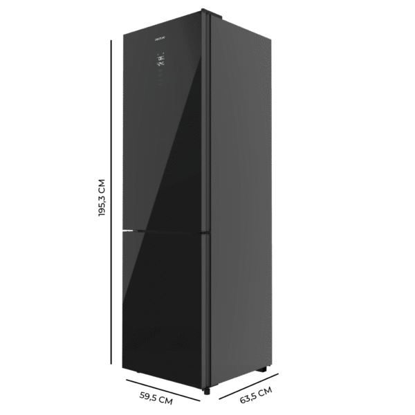 Imagen 2 Frigorífico combi Bolero CoolMarket Combi 335 Black Glass E de Cecotec