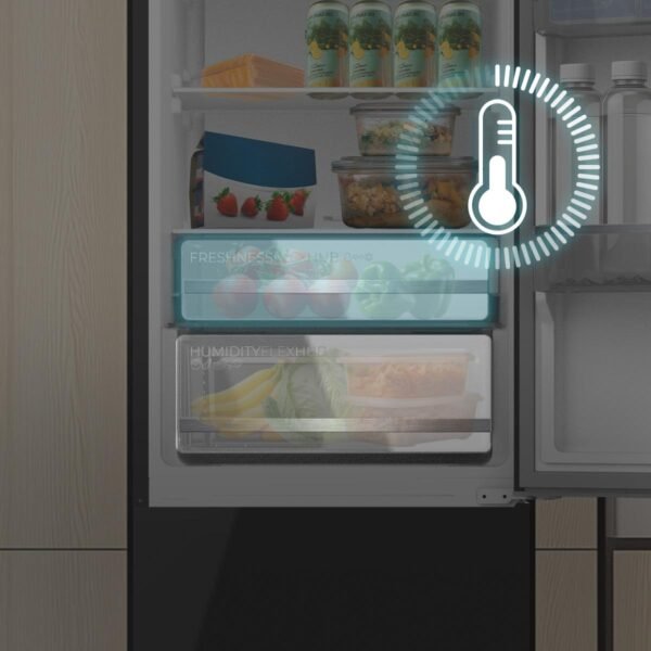 Imagen 8 Frigorífico combi Bolero CoolMarket Combi 335 Black Glass E de Cecotec
