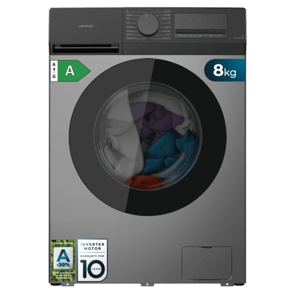 Lavadora Bolero DressCode 8450 Inverter Steel de 8 kg de Cecotec