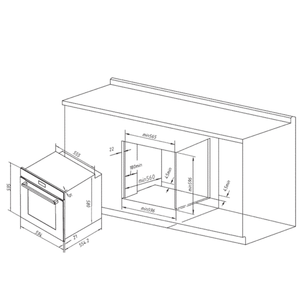 Imagen 5 Horno integrable Bolero Hexa AF316000 Glass Grey A de Cecotec