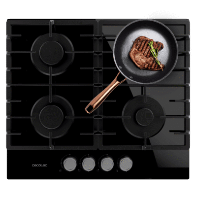 Placa de gas Bolero Squad GN 4200F Glass Black de Cecotec
