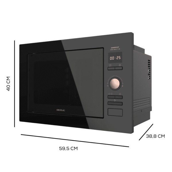Imagen 4 Microondas integrable GrandHeat 2590 Built-In BlackRose de Cecotec