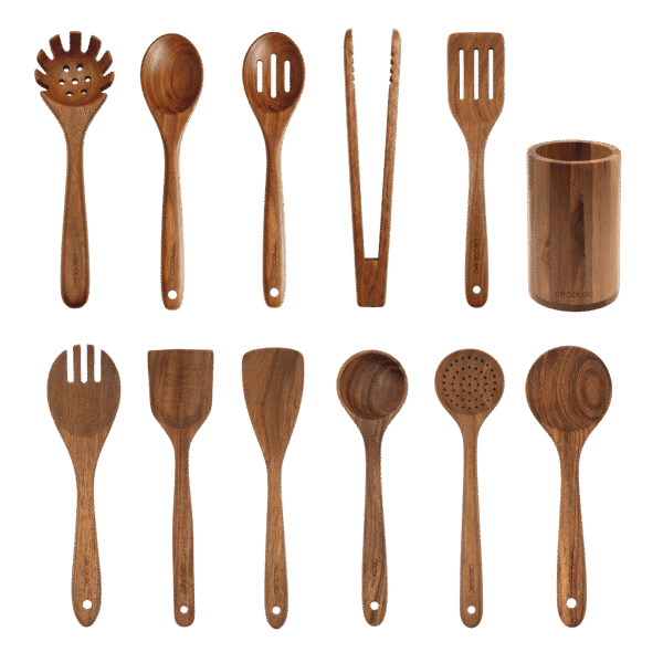 Imagen 2 Set de utensilios de madera de acacia Nature 12 piezas de Cecotec
