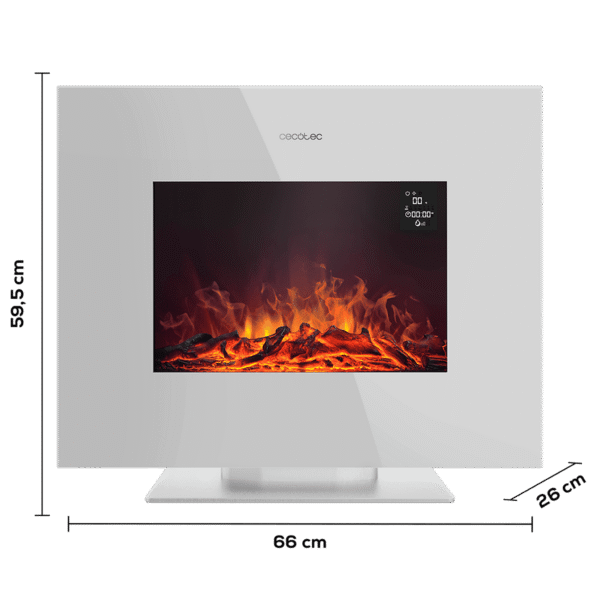 Imagen 2 Chimenea eléctrica ReadyWarm 2710 Design Flames White de Cecotec